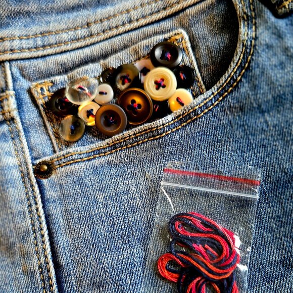 New York & Co High-Waisted Denim Short- UNIQUE BUTTON DESIGN - Picture 5 of 7